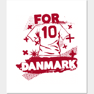 Vintage Danish Football // Retro Grunge Denmark Soccer Posters and Art